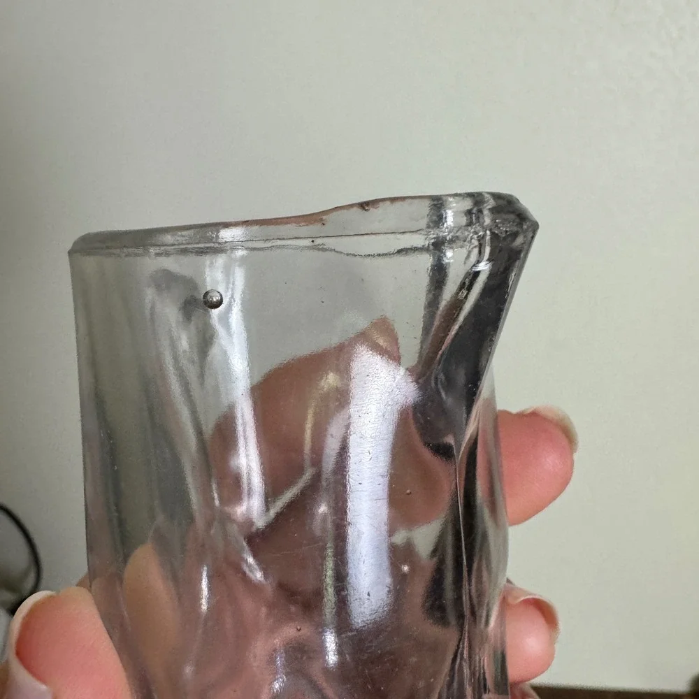 Vintage‎ Clear Pressed Glass Creamer Pitcher with handle